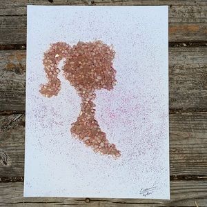 Barbie Pink Glass Profile Art